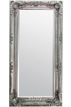 Extra Large Wall Mirror Silver Full Length Vintage Wood 6Ft X 3Ft 183cm x 91cm