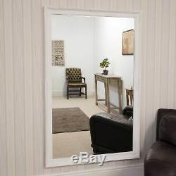 Extra Large White Full Length Antique Bevelled Wall Mirror 5Ft6X3Ft6 164cmX102cm