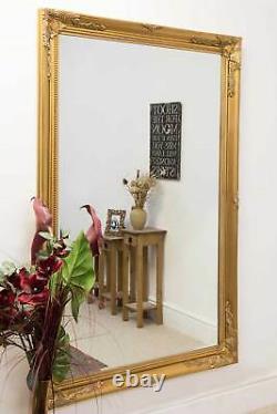 Extra Large full length long Gold Wall Leaner Wood Mirror 170cm X 109cm