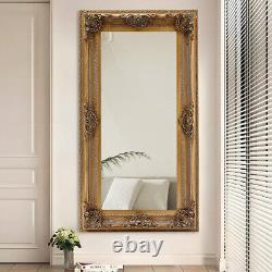 Extra large ornate Champagne floor wall leaner mirror French living room hallway