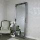 Extra Large Ornate Antique Silver Wall Floor Mirror Full Length Vintage Chic