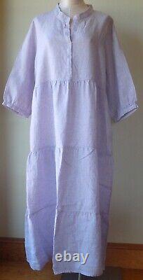 FLAX Designs Linen Gaia Dress M & L NWT Linen Maxi Dress SUNRISE STRIPE