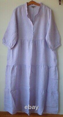 FLAX Designs Linen Gaia Dress M & L NWT Linen Maxi Dress SUNRISE STRIPE