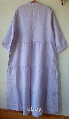 FLAX Designs Linen Gaia Dress M & L NWT Linen Maxi Dress SUNRISE STRIPE