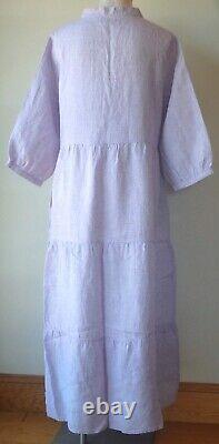 FLAX Designs Linen Gaia Dress M & L NWT Linen Maxi Dress SUNRISE STRIPE