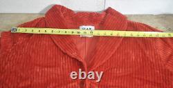 FLAX Full Length Women's Burnt Orange Corduroy Button Down Coat Size Large