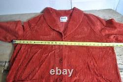 FLAX Full Length Women's Burnt Orange Corduroy Button Down Coat Size Large