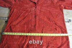 FLAX Full Length Women's Burnt Orange Corduroy Button Down Coat Size Large