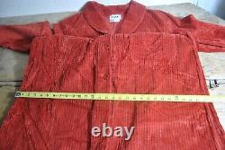 FLAX Full Length Women's Burnt Orange Corduroy Button Down Coat Size Large