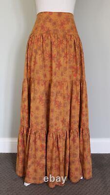 FREE PEOPLE Kerrigan Maxi Tiered Skirt, Size L Large Autumn Floral