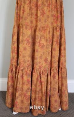 FREE PEOPLE Kerrigan Maxi Tiered Skirt, Size L Large Autumn Floral