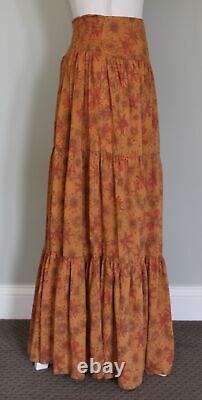 FREE PEOPLE Kerrigan Maxi Tiered Skirt, Size L Large Autumn Floral