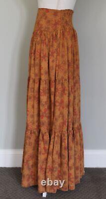 FREE PEOPLE Kerrigan Maxi Tiered Skirt, Size L Large Autumn Floral