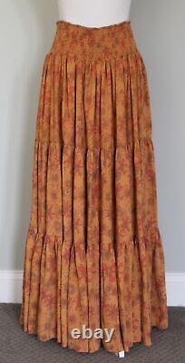 FREE PEOPLE Kerrigan Maxi Tiered Skirt, Size L Large Autumn Floral