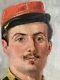 French Large 19thc Infantry Officer Military Full Length Portrait Oil Painting