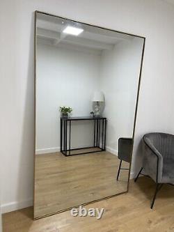 FULL LENGTH VINTAGE GOLD RECTANGLE EXTRA LARGE METAL MIRROR 200x100cm (ww411)