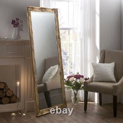 Florence Full Length Vintage Gold Shabby Chic Leaner Wall Floor Mirror 64x28