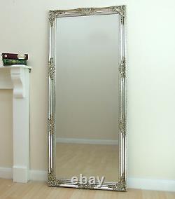 Florence Large Full Length Silver Leaf Chic Leaner Wall Floor Mirror 162 x 72cm