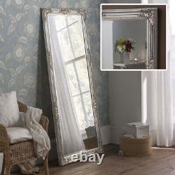 Florence Large Full Length Silver Leaf Chic Leaner Wall Floor Mirror 162 x 72cm