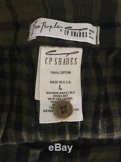Free People CP Shades Plaid Cotton Maxi Skirt Grunge Sold Out Olive Black L NWOT