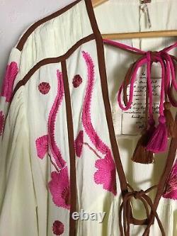 Free People Embroidered Maxi Kaftan Dress (size L) Rrp £228