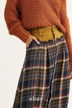 Free People NWT Size 12 Large Avril Plaid Flannel Maxi Skirt NEW