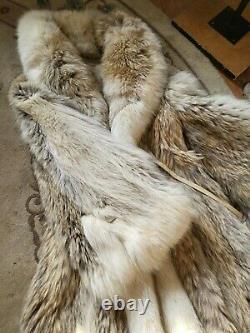 Full Length Canadian Coyote Fur Coat Jacket Large Bell Sleeves 10 12 14 not Fox