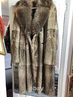 Full Length Coyote Fox Real Fur Coat Large Stunning Mens Fur Coat