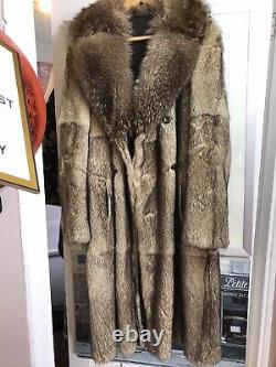 Full Length Coyote Fox Real Fur Coat Large Stunning Mens Fur Coat