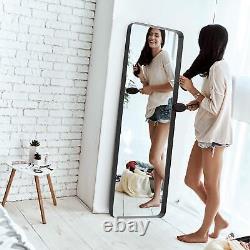 Full Length Floor Wall Mirror Large 165x54cm Metal Frame Tall Black Bedroom