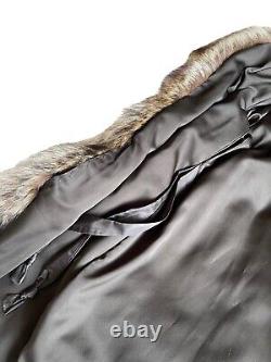 Full Length Genuine Natural Raccoon Fur Coat Women's Large 44