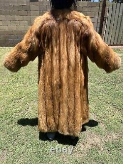 Full Length Genuine Red Fox Coat Vintage Large Len 52 1/2 SF international Fur