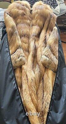 Full Length Genuine Red Fox Coat Vintage Large Len 52 1/2 SF international Fur