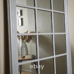 Full Length Grey Window Mirror Large Leaner or Wall Mirror 180cm x 90cm