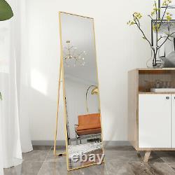 Full Length Mirror Gold Aluminum Alloy Frame Living Room Bedroom Large 140x40cm
