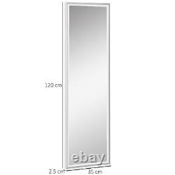 Full Length Mirror Wall-Mounted, Rectangle Dressing Mirror White