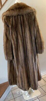 Full Length Natural Sable Fur Coat Size L