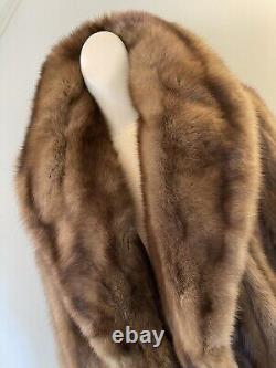 Full Length Natural Sable Fur Coat Size L