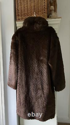 Full Length Oversize Brown Fur Coat Size Large Furnatic Collection Quality Lined