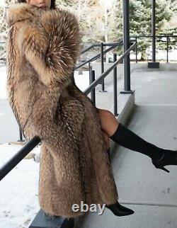 Full Length Raccoon Fur Coat So Thick! Beautiful Coloring