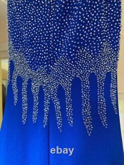 Full Length Royal Blue Papillion Ball Dress, Size L