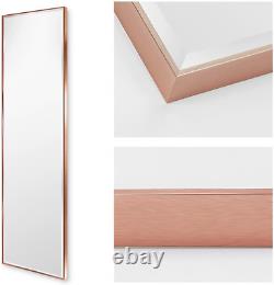 Full Length Wall Mirror with Rose Gold Frame, 122X35Cm(14X48 Inches) Large Body