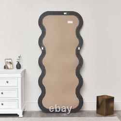 Full Length Wave Black Mirror modern bedroom accessories large curve