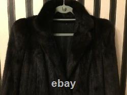 Full Length brown Mink Fur Coat jacket Size L