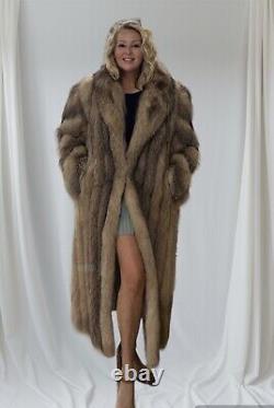 Full length 54 Finland Light Fox Fur Coat Large