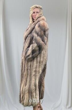 Full length 54 Finland Light Fox Fur Coat Large