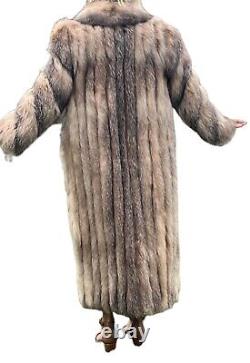 Full length 54 Finland Light Fox Fur Coat Large