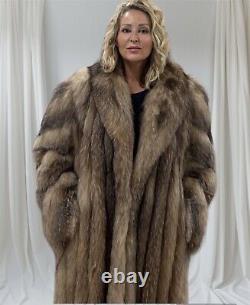 Full length 54 Finland Light Fox Fur Coat Large