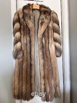 Full length 54 Finland Light Fox Fur Coat Large