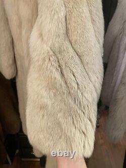 Full length blue fox fur coat